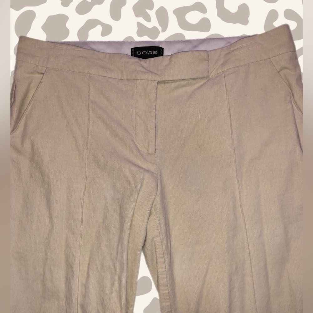 Bebe Y2k Beige Corduroy Pants